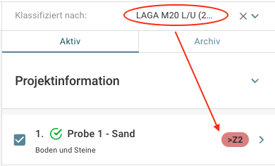 Bildschirmfoto Direktklassifizierung